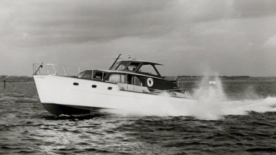 Boat cruising through water