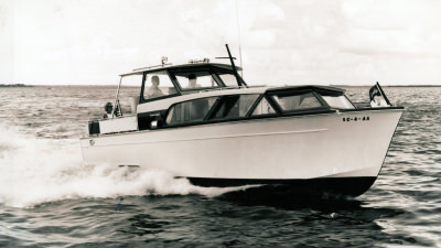 Boat cruising through water