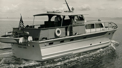 Large boat cruising through water