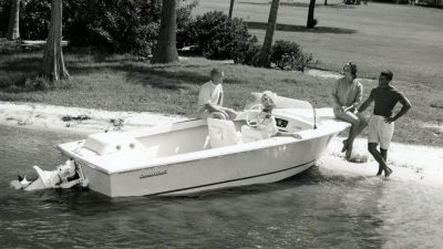 Correct Craft boat on shore