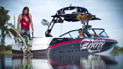 Wake Boarder on Super Air Nautique Boat