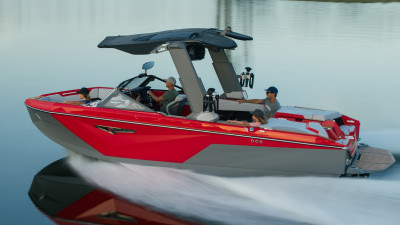 Nautique boat cruising through water